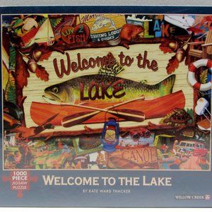 Welcome To The Lake by Kate Ward Thacker 1000 Piece Jigsaw Puzzle 27"x20" Trout